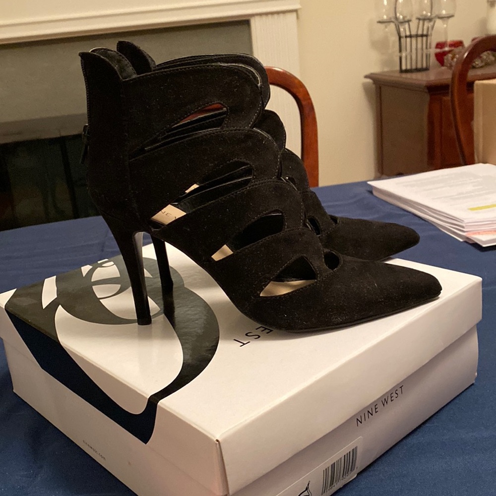 Nine West Black Suede Heels